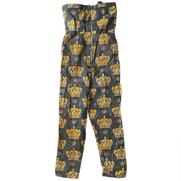 Grass-fields | African Crown Print Beka Jumpsuit African Made Black Owned Size 8 - Picture 1 of 9